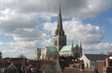 Chichester Cathedral towers above the city