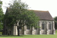 Priory Park in Chichester, with Chichester Guildhall prominent